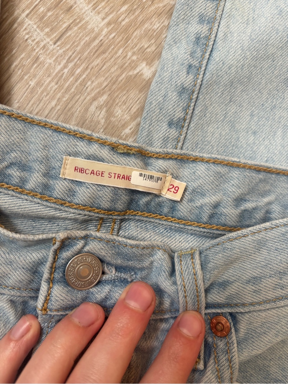 Levi's Light Blue High-Rise Straight Leg Jeans - Picture 5 of 7